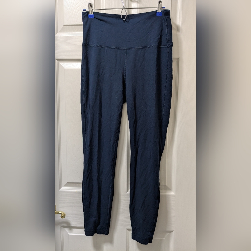 Lululemon Wunder Lounge Super High Rise Tight Size 10 W5CVCS Navy Blue Legging